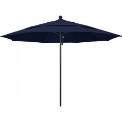 California Umbrella - Patio Umbrellas; Umbrella Diameter (Inch): 132 ; Height (Feet): 8.916 ; Fabric Color: Navy Blue ; Base Included: No ; Frame Material: Aluminum ; Frame Color: Black - Exact Tooling