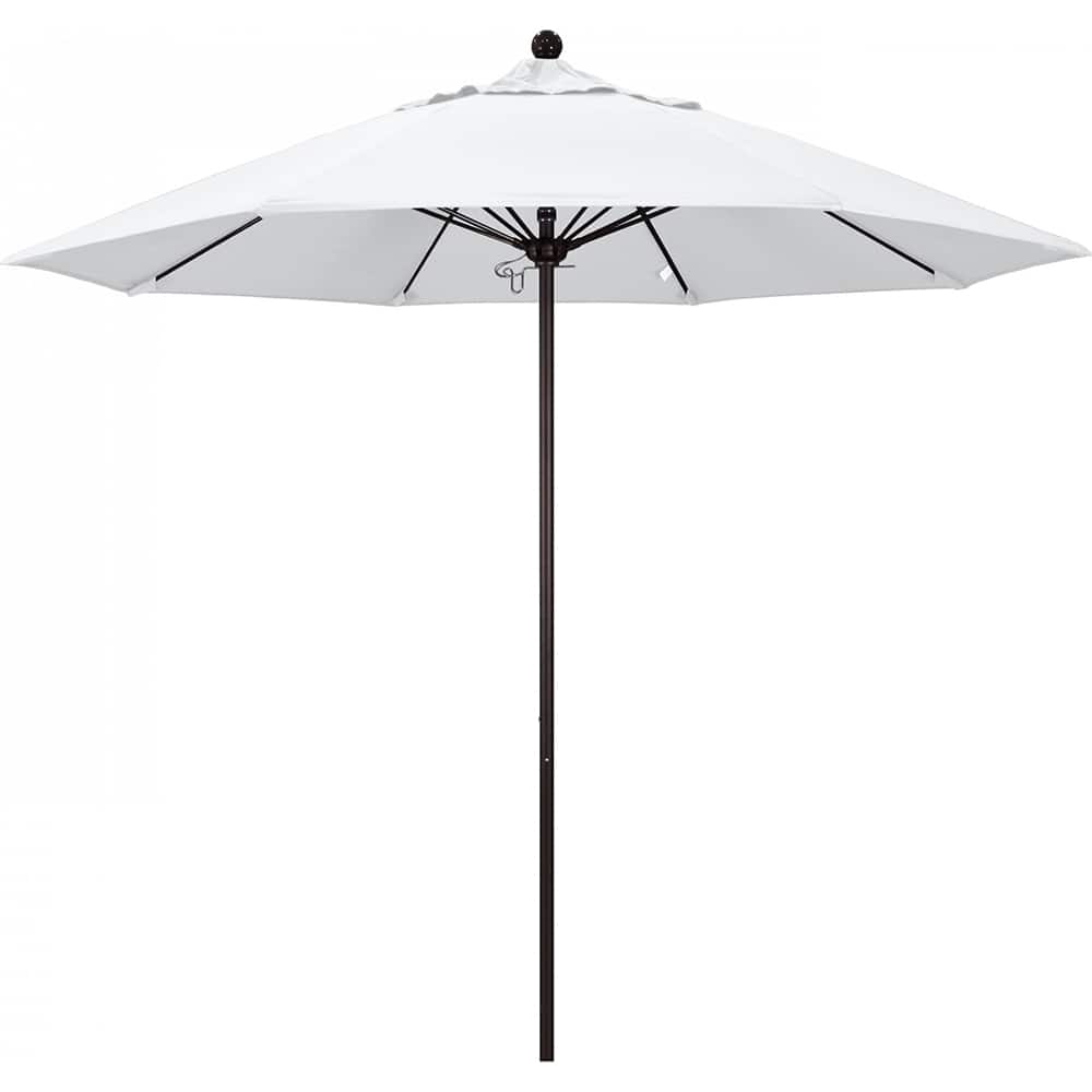 California Umbrella - Patio Umbrellas; Umbrella Diameter (Inch): 108 ; Height (Feet): 8.583 ; Fabric Color: White ; Base Included: No ; Frame Material: Aluminum ; Frame Color: Bronze - Exact Tooling