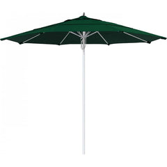 California Umbrella - Patio Umbrellas; Umbrella Diameter (Inch): 132 ; Height (Feet): 8.666 ; Fabric Color: Forest Green ; Base Included: No ; Frame Material: Aluminum ; Frame Color: Silver - Exact Tooling