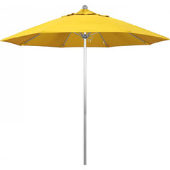 California Umbrella - Patio Umbrellas; Umbrella Diameter (Inch): 108 ; Height (Feet): 8.583 ; Fabric Color: Lemon ; Base Included: No ; Frame Material: Aluminum ; Frame Color: Silver - Exact Tooling