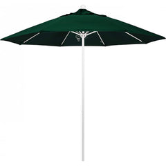 California Umbrella - Patio Umbrellas; Umbrella Diameter (Inch): 108 ; Height (Feet): 8.583 ; Fabric Color: Hunter Green ; Base Included: No ; Frame Material: Aluminum ; Frame Color: White - Exact Tooling