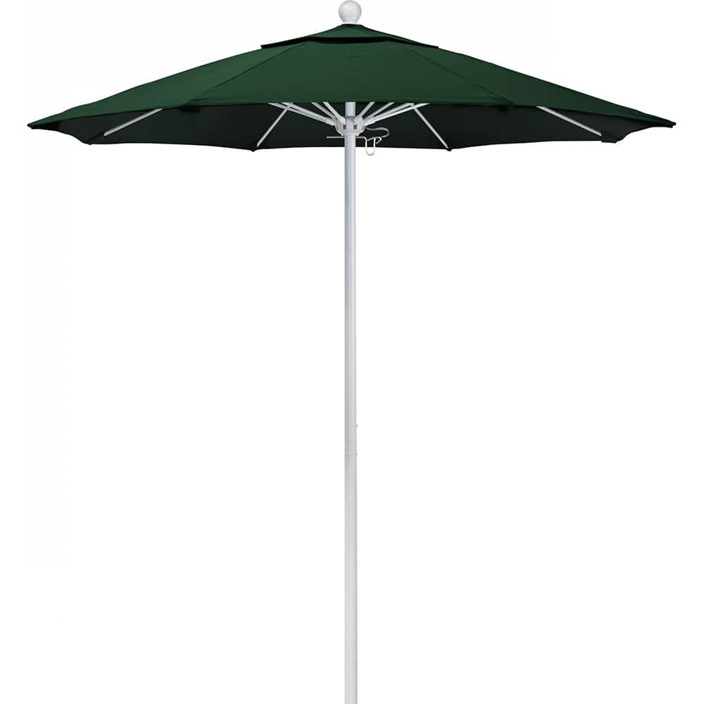 California Umbrella - Patio Umbrellas; Umbrella Diameter (Inch): 90 ; Height (Feet): 8.000 ; Fabric Color: Hunter Green ; Base Included: No ; Frame Material: Aluminum ; Frame Color: White - Exact Tooling