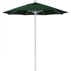California Umbrella - Patio Umbrellas; Umbrella Diameter (Inch): 90 ; Height (Feet): 8.000 ; Fabric Color: Hunter Green ; Base Included: No ; Frame Material: Aluminum ; Frame Color: White - Exact Tooling