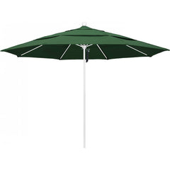 California Umbrella - Patio Umbrellas; Umbrella Diameter (Inch): 132 ; Height (Feet): 8.916 ; Fabric Color: Hunter Green ; Base Included: No ; Frame Material: Aluminum ; Frame Color: White - Exact Tooling