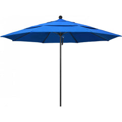 California Umbrella - Patio Umbrellas; Umbrella Diameter (Inch): 132 ; Height (Feet): 8.916 ; Fabric Color: Royal Blue ; Base Included: No ; Frame Material: Aluminum ; Frame Color: Black - Exact Tooling