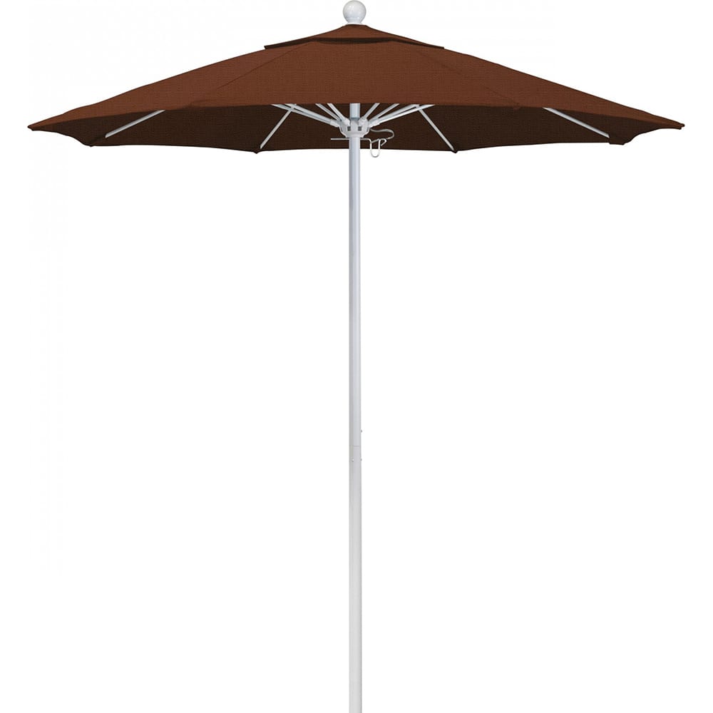 California Umbrella - Patio Umbrellas; Umbrella Diameter (Inch): 90 ; Height (Feet): 8.000 ; Fabric Color: Terracotta ; Base Included: No ; Frame Material: Aluminum ; Frame Color: White - Exact Tooling