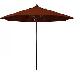 California Umbrella - Patio Umbrellas; Umbrella Diameter (Inch): 108 ; Height (Feet): 8.750 ; Fabric Color: Brick ; Base Included: No ; Frame Material: Fiberglass-reinforced Nylon ; Frame Color: Black - Exact Tooling
