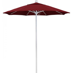 California Umbrella - Patio Umbrellas; Umbrella Diameter (Inch): 90 ; Height (Feet): 8.000 ; Fabric Color: Red ; Base Included: No ; Frame Material: Aluminum ; Frame Color: White - Exact Tooling