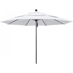California Umbrella - Patio Umbrellas; Umbrella Diameter (Inch): 132 ; Height (Feet): 8.916 ; Fabric Color: White ; Base Included: No ; Frame Material: Aluminum ; Frame Color: Bronze - Exact Tooling
