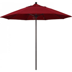 California Umbrella - Patio Umbrellas; Umbrella Diameter (Inch): 108 ; Height (Feet): 8.583 ; Fabric Color: Red ; Base Included: No ; Frame Material: Aluminum ; Frame Color: Bronze - Exact Tooling