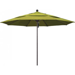 California Umbrella - Patio Umbrellas; Umbrella Diameter (Inch): 132 ; Height (Feet): 8.916 ; Fabric Color: Kiwi ; Base Included: No ; Frame Material: Aluminum ; Frame Color: Bronze - Exact Tooling