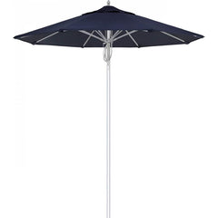 California Umbrella - Patio Umbrellas; Umbrella Diameter (Inch): 90 ; Height (Feet): 8.666 ; Fabric Color: Navy Blue ; Base Included: No ; Frame Material: Aluminum ; Frame Color: Silver - Exact Tooling