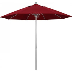 California Umbrella - Patio Umbrellas; Umbrella Diameter (Inch): 108 ; Height (Feet): 8.583 ; Fabric Color: Red ; Base Included: No ; Frame Material: Aluminum ; Frame Color: Silver - Exact Tooling