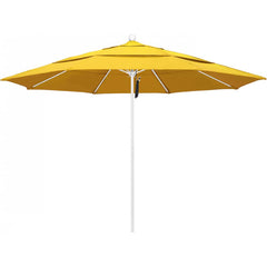 California Umbrella - Patio Umbrellas; Umbrella Diameter (Inch): 132 ; Height (Feet): 8.916 ; Fabric Color: Lemon ; Base Included: No ; Frame Material: Aluminum ; Frame Color: White - Exact Tooling