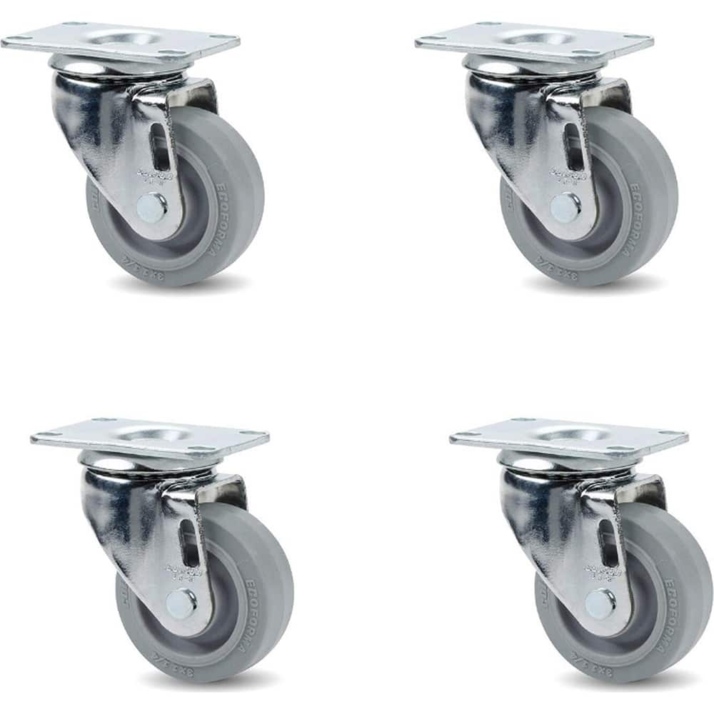 Linco - Standard Casters; Mount: Top Plate ; Style: Swivel ; Wheel Diameter: 3 (Inch); Wheel Width: 1-1/4 (Inch); Overall Height (Inch): 4-1/8 ; Load Capacity (Lb.): 800.000 - Exact Tooling