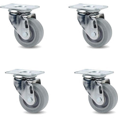 Linco - Standard Casters; Mount: Top Plate ; Style: Swivel ; Wheel Diameter: 3 (Inch); Wheel Width: 1-1/4 (Inch); Overall Height (Inch): 4-1/8 ; Load Capacity (Lb.): 800.000 - Exact Tooling