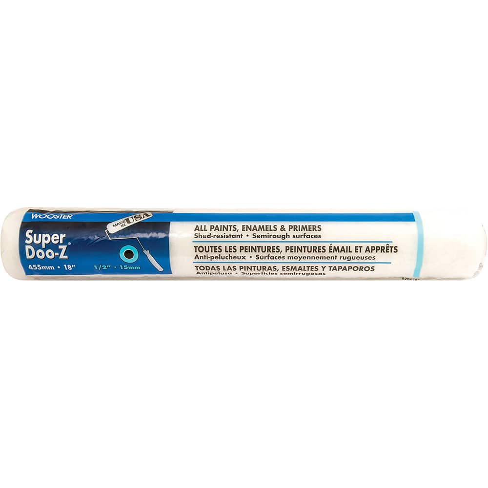 Wooster Brush - Paint Roller Covers; Type: Roller Cover ; Nap Size (Inch): 1/2 ; Nap Size (Decimal Inch): 0.5000 ; Width (Inch): 18 ; Texture: Semi-Rough ; Material: Woven - Exact Tooling