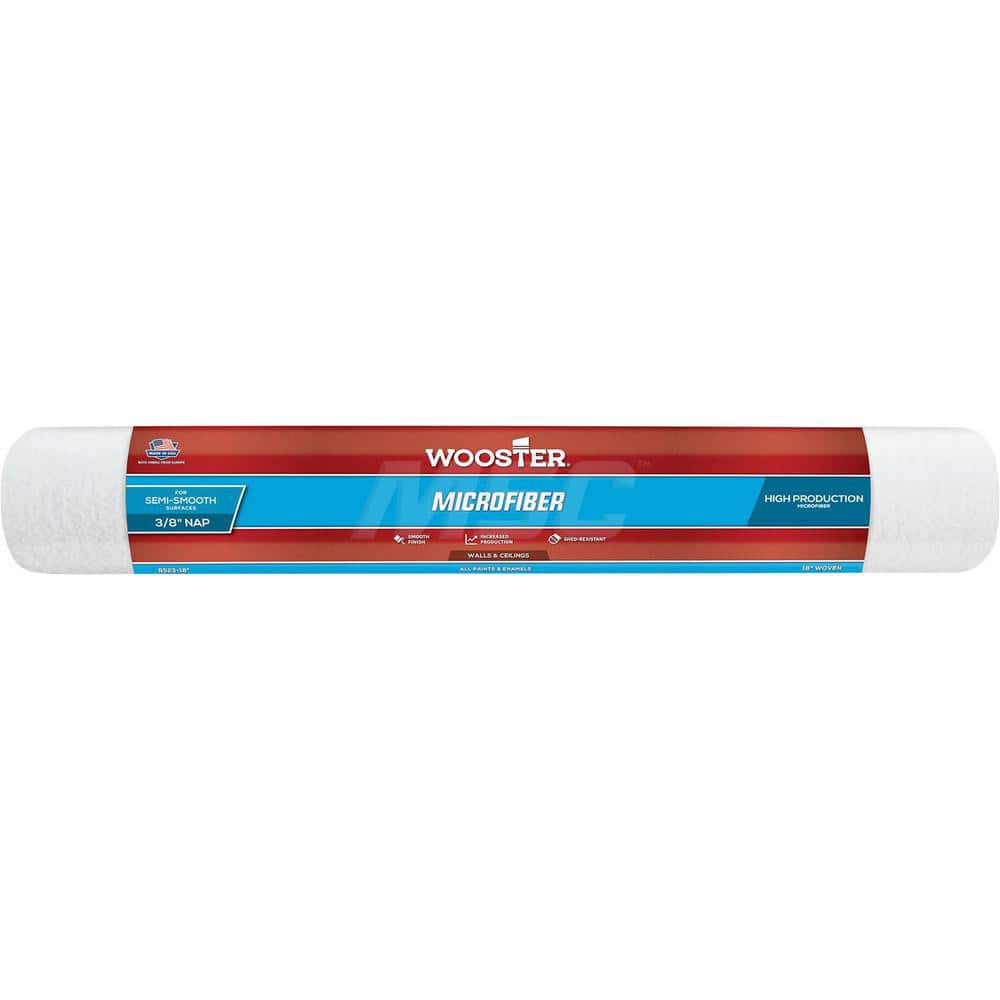 Wooster Brush - Paint Roller Covers; Type: Roller Cover ; Nap Size (Inch): 3/8 ; Nap Size (Decimal Inch): 0.3750 ; Width (Inch): 18 ; Texture: Semi-Smooth ; Material: Microfiber - Exact Tooling