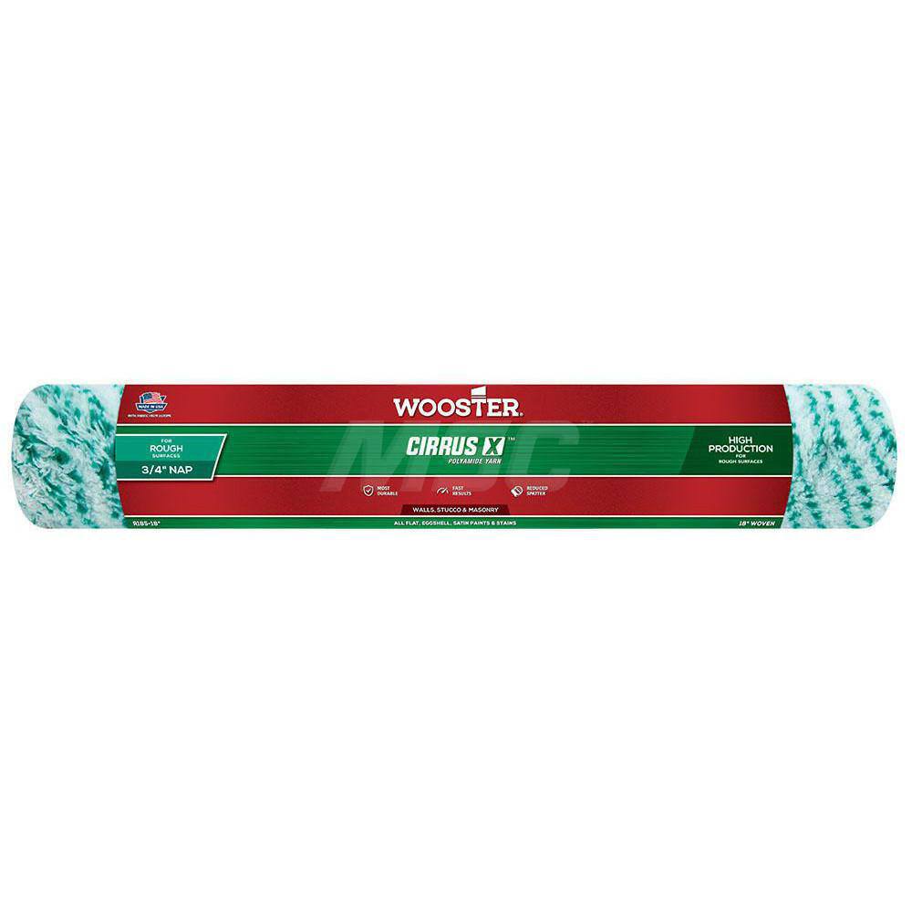 Wooster Brush - Paint Roller Covers; Type: Roller Cover ; Nap Size (Inch): 3/4 ; Nap Size (Decimal Inch): 0.7500 ; Width (Inch): 18 ; Texture: Rough ; Material: Polyamide Yarn - Exact Tooling