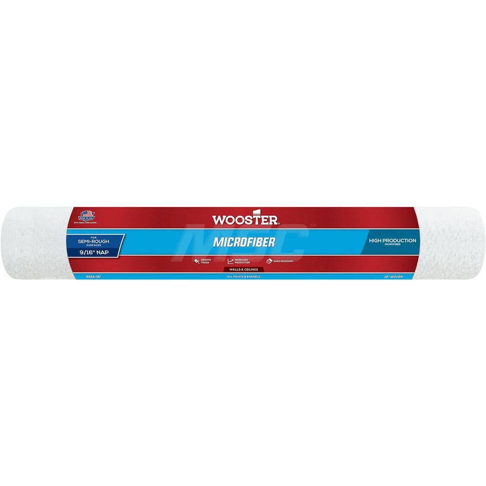 Wooster Brush - Paint Roller Covers; Type: Roller Cover ; Nap Size (Inch): 9/16 ; Nap Size (Decimal Inch): 0.5625 ; Width (Inch): 18 ; Texture: Semi-Rough ; Material: Microfiber - Exact Tooling