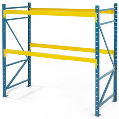 Steel King - Storage Racks; Type: Pallet Rack Starter Unit ; Width (Inch): 96 ; Height (Inch): 144 ; Depth (Inch): 42 ; Number of Bays: 1 ; Color: Blue; Yellow - Exact Tooling