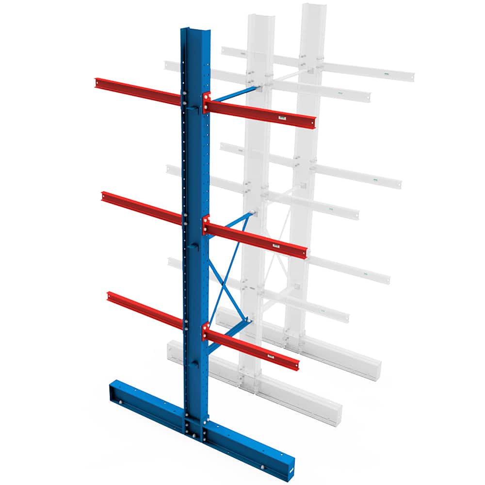 Steel King - Cantilever Racks; Type: Heavy-Duty Double Side Cantilever Rack Add-On Unit ; Starter or Add-On: Add-On ; Arm Style: Without Lip ; Load Capacity (Lb.): 18530.000 ; Height (Feet): 16 ; Base Length (Inch): 48 - Exact Tooling
