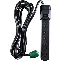 GoGreen Power - Power Outlet Strips; Amperage: 15 ; Voltage: 125 ; Number of Outlets: 6 ; Material: Plastic ; Mounting Type: Floor ; Cord Length (Feet): 12 - Exact Tooling