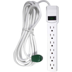 GoGreen Power - Power Outlet Strips; Amperage: 15 ; Voltage: 125 ; Number of Outlets: 6 ; Material: Plastic ; Mounting Type: Floor ; Cord Length (Feet): 12 - Exact Tooling