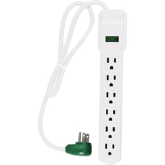 GoGreen Power - Power Outlet Strips; Amperage: 15 ; Voltage: 125 ; Number of Outlets: 6 ; Material: Plastic ; Mounting Type: Floor ; Cord Length (Feet): 2.5 - Exact Tooling