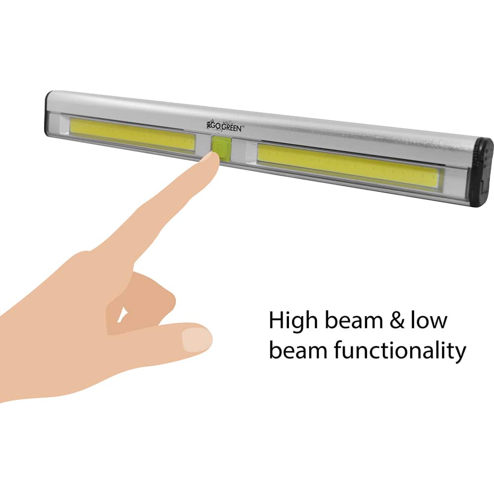 GoGreen Power - Flashlights; Type: Industrial/Tactical ; Bulb Type: LED ; Battery Size: AAA ; Rechargeable: Disposable ; Body Color: Silver ; Complete Light Output (Lumens): 300 - Exact Tooling