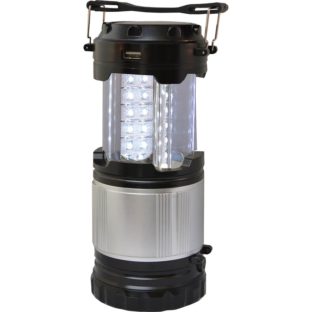 GoGreen Power - Flashlights; Type: Lantern; Flashlight ; Bulb Type: LED ; Battery Size: Integrated ; Rechargeable: Rechargeable ; Body Color: Silver ; Complete Light Output (Lumens): 120 - Exact Tooling