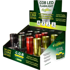 GoGreen Power - Flashlights; Type: Industrial/Tactical ; Bulb Type: LED ; Battery Size: AAA ; Rechargeable: Disposable ; Body Color: Black; Green; Red ; Complete Light Output (Lumens): 80 - Exact Tooling