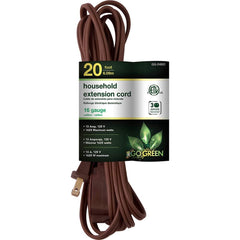 GoGreen Power - Power Cords; Cord Type: Replacement Cord ; Overall Length (Feet): 20 ; Cord Color: Brown ; Amperage: 13 ; Voltage: 125 ; Wire Gauge/Number of Conductors: 16/2 - Exact Tooling