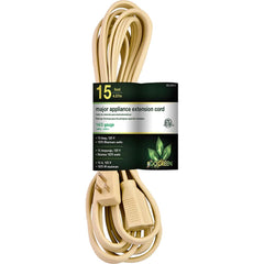 GoGreen Power - Power Cords; Cord Type: Replacement Cord ; Overall Length (Feet): 15 ; Cord Color: Brown ; Amperage: 15 ; Voltage: 125 ; Wire Gauge/Number of Conductors: 16/2 - Exact Tooling