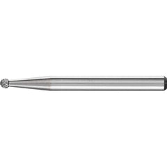 PFERD - SD-41, 3/32" Cut Diam, 1/8" Shank Diam, Carbide Diamond Pattern Ball Burr - Exact Tooling