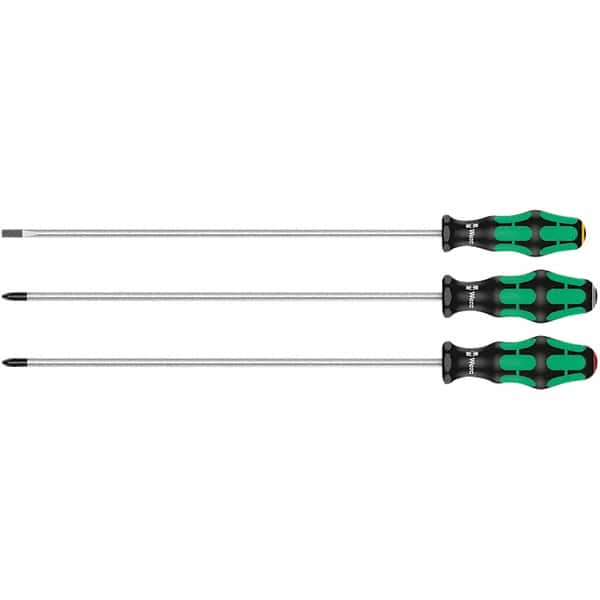 Wera - Screwdriver Sets Screwdriver Types Included: Pozidriv; Slotted; Phillips Number of Pieces: 3 - Exact Tooling