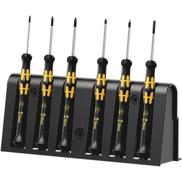 Wera - Screwdriver Sets Screwdriver Types Included: Phillips; Microstix; Slotted; TorxPlus Number of Pieces: 6 - Exact Tooling