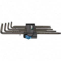 Wera - 9 Piece T8 to T40 Black Oxide Finish L-Key Torx Key Set - T8, T9, T10, T15, T20, T25, T27, T30, T40 Torx Size - Exact Tooling