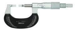 0 - 1'' Measuring Range -  .0001 Graduation - Ratchet Thimble - High Speed Steel Face - Blade Micrometer - Exact Tooling