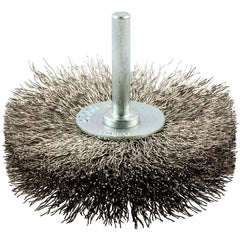 Norton - 3" OD, Crimped Stainless Steel Wheel Brush - Exact Tooling