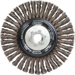 Norton - 4-1/2" OD, 5/8-11 Arbor Hole, Stringer Bead Carbon Wheel Brush - Exact Tooling