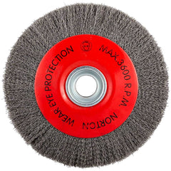 Norton - 10" OD, 3/4" Arbor Hole, Crimped Carbon Wheel Brush - Exact Tooling