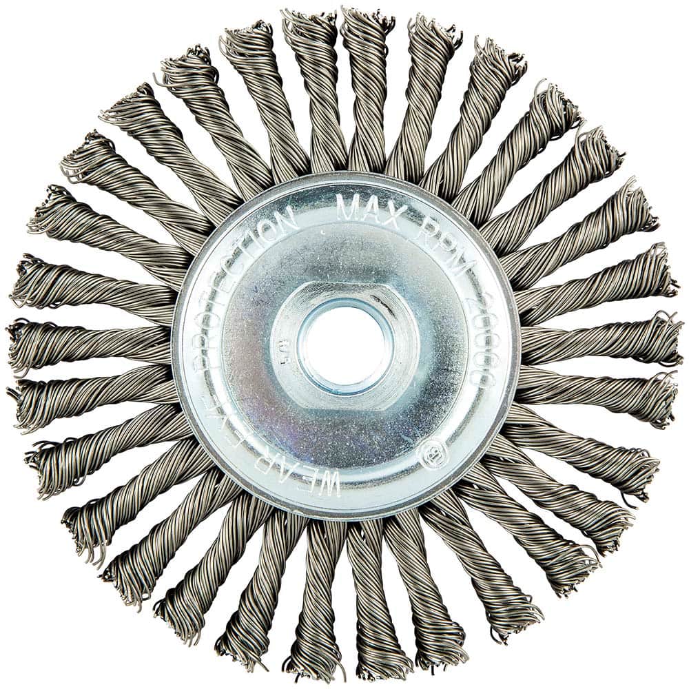 Norton - 4-1/2" OD, 5/8-11 Arbor Hole, Stringer Bead Carbon Wheel Brush - Exact Tooling