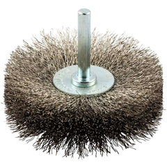Norton - 3" OD, Crimped Stainless Steel Wheel Brush - Exact Tooling
