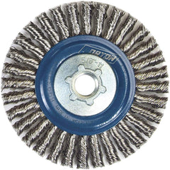 Norton - 4" OD, 5/8-11 Arbor Hole, Stringer Bead Twist Knot Stainless Steel Wheel Brush - Exact Tooling