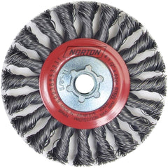 Norton - 4-1/2" OD, 5/8-11 Arbor Hole, Knotted Carbon Wheel Brush - Exact Tooling