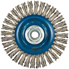 Norton - 4" OD, M10 Arbor Hole, Stringer Bead Twist Knot Stainless Steel Wheel Brush - Exact Tooling