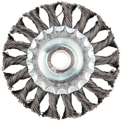Norton - 4" OD, 5/8-11 Arbor Hole, Stringer Bead Twist Knot Carbon Wheel Brush - Exact Tooling