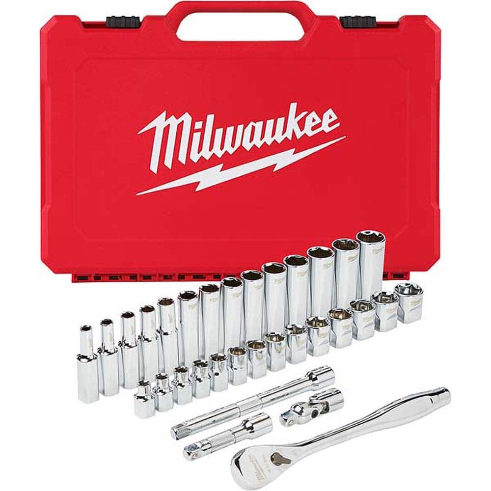 Milwaukee Tool - Socket Sets Measurement Type: Metric Drive Size: 3/8 - Exact Tooling