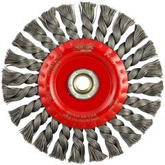 Norton - 6" OD, 5/8-11 Arbor Hole, Knotted Carbon Wheel Brush - Exact Tooling